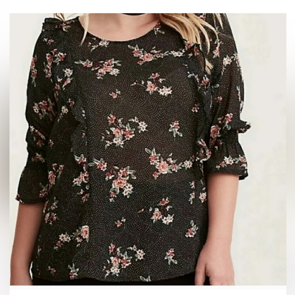 Torrid Ruffled Floral Blouse